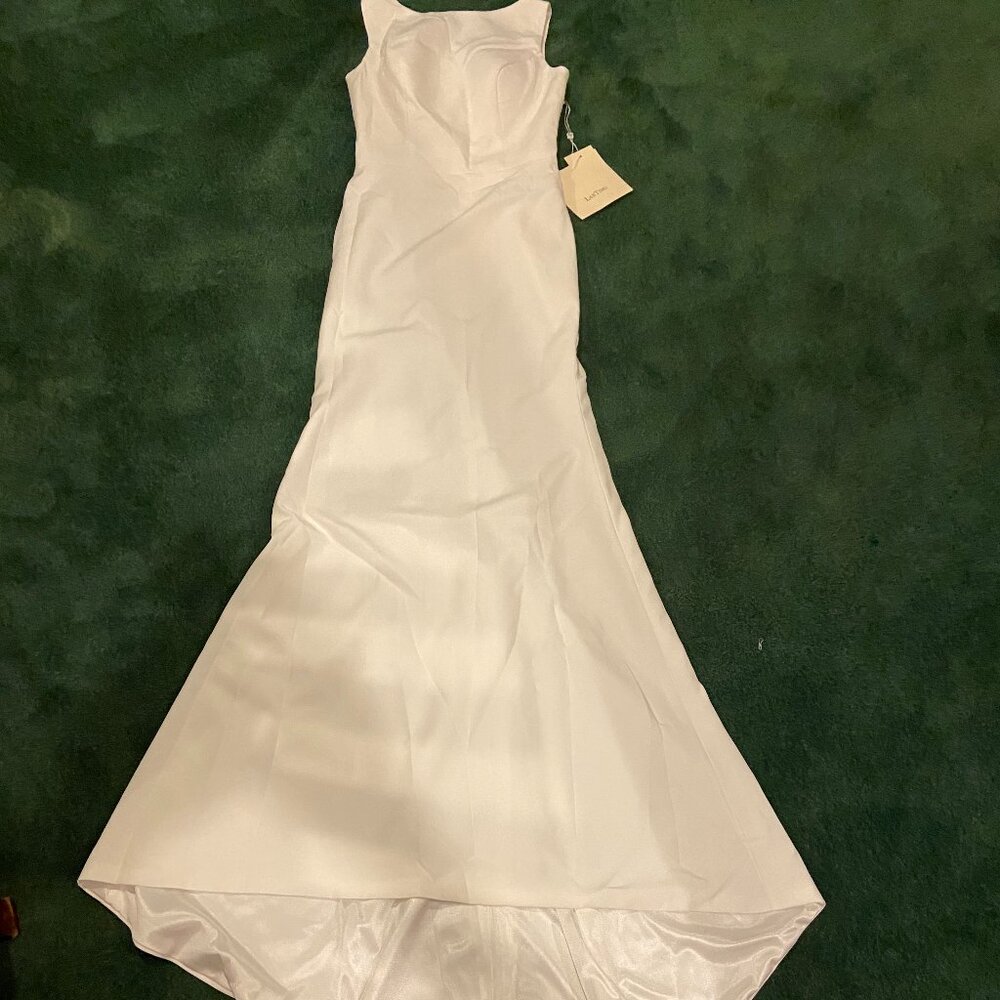 NWT LanTing Elegant White Satin Mermaid Gown – New with Tags